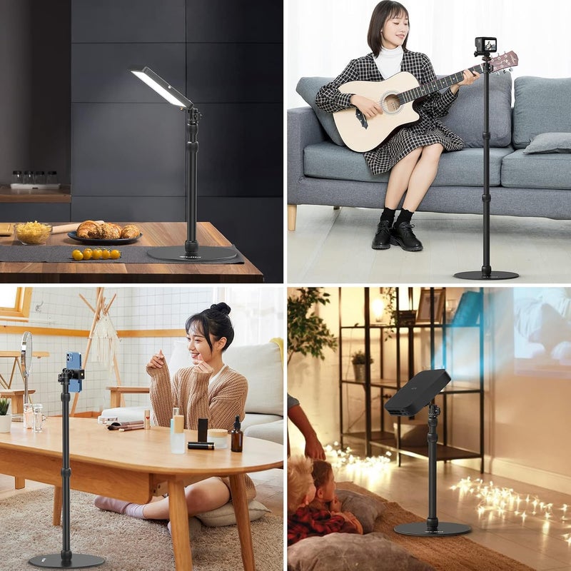 jusmo حامل أرضي من الألمنيوم LS09 لجهاز العرض Nebula/XGIMI/أجهزة العرض الأخرى، حامل كاميرا Mevo، قابل للتعديل من 16.5-34.6 بوصة، متوافق مع جهاز العرض/الكاميرا/الهاتف/GoPro/كاميرا الويب/الأضواء - Image 4